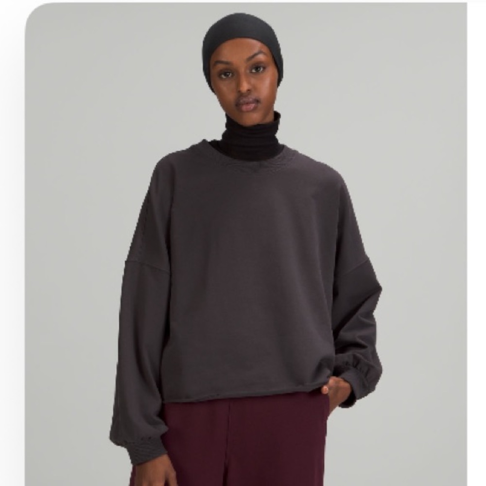 Oversized Boxy Crew in Black Granite